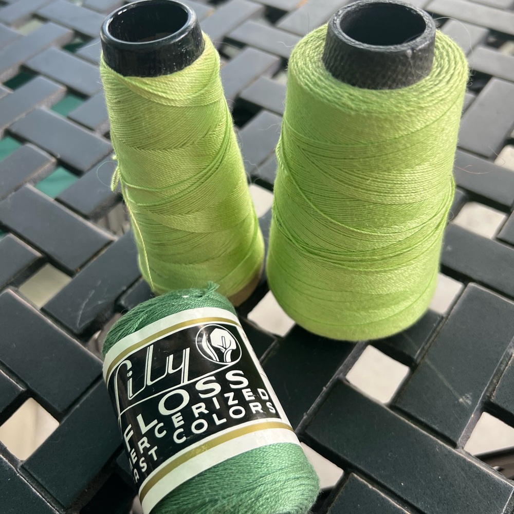 Small Green yarn cones